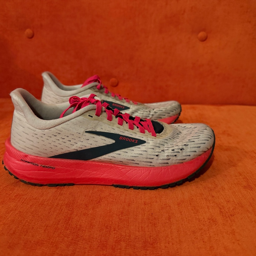 Brooks Gray and Pink Running Shoes
